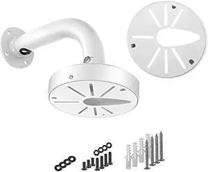 WiTi 6 inch Base Wall Mount Bracket for Dome Cameras IP CCTV,Cable Management Junction Box Universal Pole Mounting Holder Security Surveillance Systems,Metal Solid Robust Base Powder Spray Coating