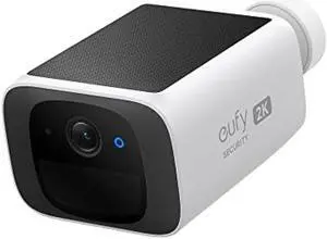 eufy Security SoloCam S220, Solar Security Camera, Wireless Outdoor Camera, Continuous Power, 2K Resolution, Wireless, 2.4 GHz Wi-Fi, No Monthly Fee, HomeBase 3 Compatible