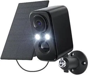 IHOXTX Security Cameras Wireless Outdoor, Flood Light Solar Cameras for Home Security, Home Camera with Color Night Vision, PIR Human Detection, 2-Way Talk, IP66 Waterproof, SD Card/Cloud Storage
