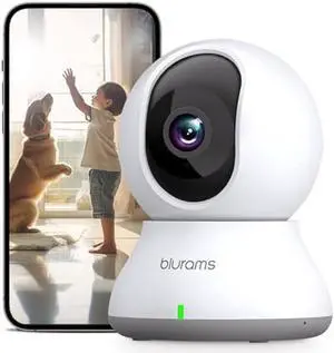blurams Security Camera, 2K Indoor Camera 360° Pet Camera for Home Security w/Motion Tracking, Phone App, 2-Way Audio, IR Night Vision, Siren, Works with Alexa & Google Assistant(2.4GHz ONLY) blurams Security Camera, 2K Indoor Camera 360° Pet Camera for Home Security w/Motion Tracking, Phone App, 2-Way Audio, IR Night Vision, Siren, Works with Alexa & Google Assistant(2.4GHz ONLY)