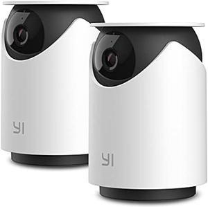 YI Pet Security Camera 2pc 1080p 360degree Smart Indoor Dog Cat Dome IP Cam with Night Vision 2Way Audio Motion Detection Phone App Compatible with Alexa and Google