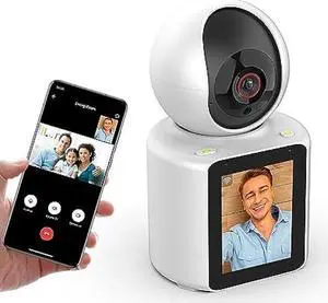 MAFLYXDA Indoor Home Security Cameras for Baby/Elder/Dog/Pet Camera, 2-Way Video Call/2-Way Audio WiFi Camera 1080P Resolution 2.8 Screen,Motion Detection Alert Push App Control,Night Vision(White)