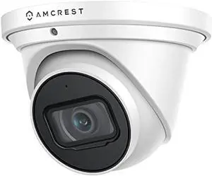 Amcrest UltraHD 4K (8MP) Outdoor Security IP Turret PoE Camera, 3840x2160, 98ft NightVision, 2.8mm Lens, IP67 Weatherproof, MicroSD Recording (256GB), White