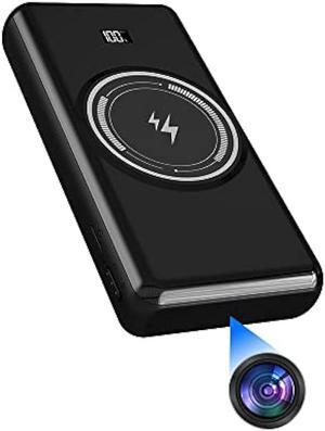 YuanFan Spy Camera Hidden Camera 10000 mAh Full HD 2K Power Bank/Wireless Charger Hidden Spy Camera Motion Activated Spy Nanny Cam with Night Vision Portable Security Cameras No WiFi