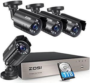 ZOSI 3K Lite Security Camera System with AI Human Vehicle Detection,H.265+ 8CH HD TVI Video DVR Recorder with 4X HD 1920TVL 1080P Indoor Outdoor Weatherproof CCTV Cameras,Remote Access,1TB Hard Drive