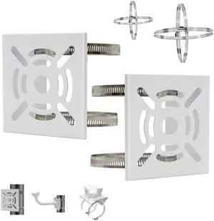 Lighfast 2pcs Universal Wall Mounting Bracket with 8 Loops, Vertical Pole Mount Adapter for CCTV Security Camera PTZ Dome Indoor Outdoor AP Access Point Client CPE