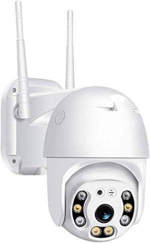 Pan Tilt Outdoor Security Camera, 1080P Home WiFi IP Camera, Pan Tilt Dome Surveillance Cam, Two Way Audio Motion Detection Clear Night Vision Onvif Waterproof CCTV Camera Support Max 128G SD