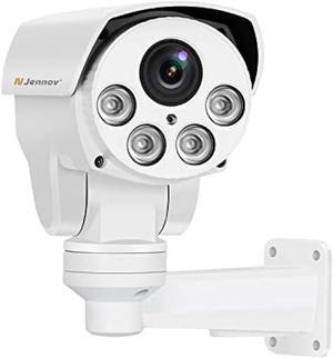 Jennov POE Camera Outdoor 5MP(2592x1944) HD IP PTZ Security Camera with 5X Optical Zoom, 260° Pan-Tilt View, 68ft NightVision, Human Detection, Mic/Audio, IP66 Weatherproof, Videolink APP