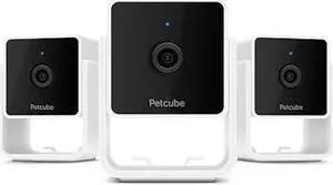 Petcube Cam Indoor Home Security Camera with 1080p HD Video, Two-Way Audio, Motion Detection, and Phone App, Night Vision Wi-Fi Camera for Apartment Security, Video Baby Monitor, Pet Camera (3pack)