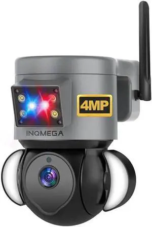 INQMEGA TUYA Security Camera Outdoor, 4MP FHD WiFi Camera with Light Alarm System, AI Human Detection & Auto Tracking, Color Night Vision, 2-Way Audio, 24/7 Recording,Adapted to Alexa/Goole Home