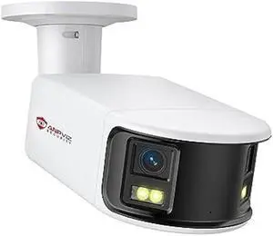 Anpviz 4K PoE Wide Angle Security Camera, Panoramic 180° IP Dual-Lens Bullet Camera Outdoor with Human/Vehicle Detection, Starlight Sensor, Two Way Talk, Built-in MicroSD Card Slot