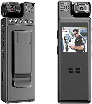 VIDCASTIVE 64G Body Camera with Video and Audio Recording, 1080P HD Police Body Worn Cam with 180° Rotatable Lens, Night Vision, and 6 Hours Battery Life for Daily Records, Delivery/Serving Jobs