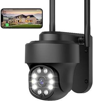 NETVUE Solar Security Cameras Wireless Outdoor, 2.5K 4MP 2.4G WiFi Strobe  Light/Spotlight Home Security System with Motion Detection and Siren