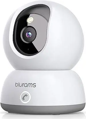 blurams Pet Camera,2K Security Camera Indoor,Dog Camera with Phone App,Home Camera for Baby with One-Touch Call,Color Night Vision,2-Way Audio,AI Motion Detection(2.4GHz ONLY) (White)