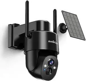 Armorcope 2K HD Solar Security Cameras Wireless Outdoor, 360° PTZ View Battery Outdoor Cameras for Home Security,Color Night Vision with Spotlight, 2-Way Audio,Motion Alarm, IP65 Waterproof
