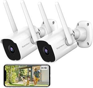 Septekon 2K Security Camera Outdoor 2 Pack, 2.4G WiFi Home Security Cameras with Smart Siren, Night Vision, Motion Detection, 2-Way Talk, Work with Alexa - P30