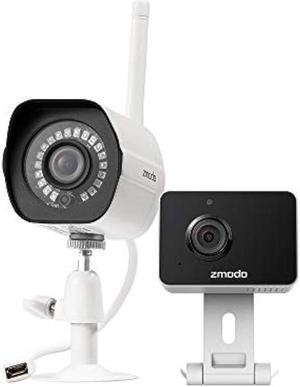 Zmodo Cameras for Home Security (Indoor & Outdoor Camera Bundle), 1080p HD, IP Camera Wireless WiFi, Motion Detection, Two-Way Talk, Night Vision, Remote View, Cloud Service, Work with Alexa/Google