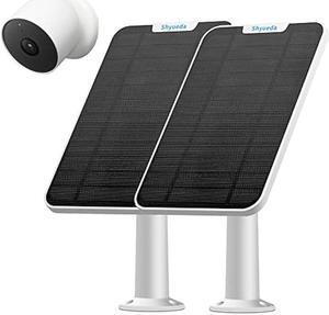 4W Solar Panel Charging Compatible with Google Nest Camera Outdoor & Indoor (Battery Version), IP65 Weatherproof,Includes Secure Wall Mount,with Upgraded Professional Anti-Theft Rope(White) (2)