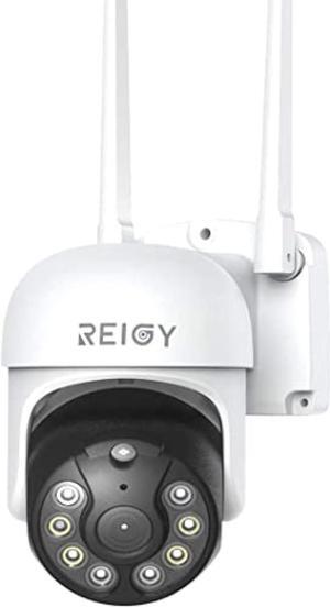REIGY 3MP WiFi Security Camera Outdoor 360° with Color Night Vision, Wireless PTZ CCTV Camera Indoor, Home Surveillance IP Camera Auto Tracking, Motion Detection 2-Way Audio Remote Monitor Waterproof