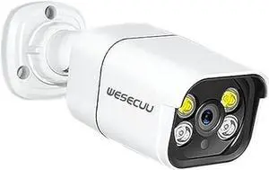 WESECUU Poe Security Camera, IP Camera, CCTV Camera, Surveillance Camera, Poe Camera Only Match POE Security Camera System with Motion Sensor, Phone app, Floodlight, Audio, Outdoor, Indoor