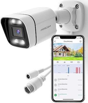 FOSCAM 4K IP PoE Security Camera Outdoor, V8EP 8MP Home Security Surveillance Camera with AI Human Vehicle Detection,66ft Color Night Vision, Siren Alert,2-Way Talk,110° Wide FOV,IP66