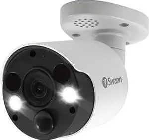 Swann Home Security Camera, POE Cat5e NVR 4K HD Video, Indoor or Outdoor Wired Surveillance CCTV, Color Night Vision, Heat Motion Detection, LED Lights, Metal Housing, Face Recognition, 2-Way Talk