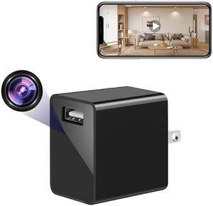UEMIS Hidden Camera Charger Full 1080P HD WiFi Spy Camera Mini Hidden Camera 140 Degree Wide Angle Nanny Cam USB Charger Cameras for Home Security, Office, Baby, Pets, Parents