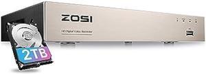 ZOSI H.265+ 8CH 3K Lite 4-in-1 Surveillance DVR Recorders with 2TB HDD for HD-TVI, CVI, CVBS, AHD 960H/720P/1080P/5MP CCTV Security Cameras System,AI Human/Vehicle Detection,Remote Access,Alert Push