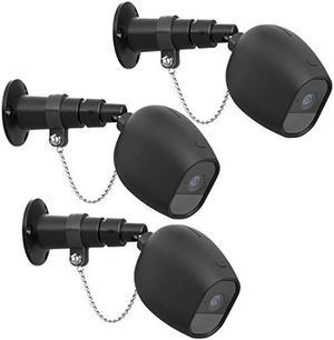 HOLACA Security Outdoor Mount for Arlo pro Arlo pro 2 with Anti-Theft Chain,Silicone Protective Case-Extra Protection for Your Arlo Wireless Home Security Camera (3 Pack, Black)