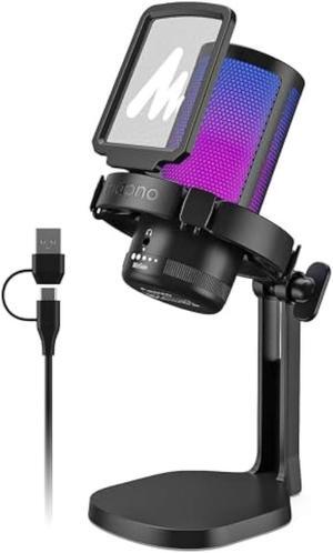 MAONO USB Gaming Microphone for PC, Noise Cancellation Condenser Mic with RGB Lights, Mute, Gain for Streaming, Recording, Podcast, Chat, Twitch, YouTube, Discord, Computer, PS5, PS4, GamerWave MAONO USB Gaming Microphone for PC, Noise Cancellation Condenser Mic with RGB Lights, Mute, Gain for Streaming, Recording, Podcast, Chat, Twitch, YouTube, Discord, Computer, PS5, PS4, GamerWave