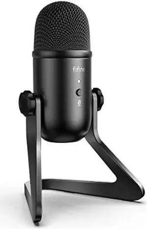 FIFINE USB Podcast Microphone for Recording Streaming, Condenser Computer Gaming Mic for PC Mac PS4. Headphone Output&Volume Control, Mic Gain Control, Mute Button for Vocal, YouTube. (K678)