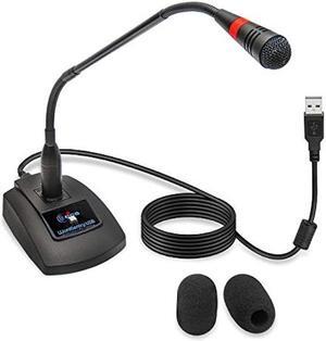 ECS WordSentry 19 Gooseneck Unidirectional USB Microphone with Mute Button, Streaming, Voice Over, Podcast, and Gaming External Standalone Mic
