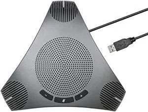 Conference Speaker Microphone Omnidirectional USB Speakerphone Microphone for 8-10 People Business Conference,360° Omnidirectional Mic, Intelligent DSP Noise Reduction for Video Meeting ,Plug & Play