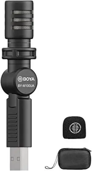 BOYA BY-M100UA Mini USB Microphone,Plug&Play Computer Microphone Compatible with Laptop/PC/Mac Perfect for YouTube Interview Podcasting Video Conference