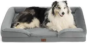 Bedsure Orthopedic Dog Bed for Extra Large Dogs - XL Washable Dog Sofa Bed Large, Supportive Foam Pet Couch Bed with Removable Washable Cover, Waterproof Lining and Nonskid Bottom, Grey