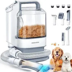 Meowant Dog Grooming Kit for Shedding with 3.2L Large Dust Cup, Pet Grooming Vacuum with 5 Proffesional Tools for Sheldding & Cleaning, 3 Mode Powerful Suction, Suitable for Dogs and Cats