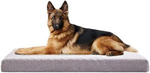 Orthopedic Memory Foam Dog Bed for Large Dogs, Cooling Dog Bed, 47 inches XL Washable Dog Bed with Waterproof Liner and Gel Memory Foam, Comfy Dog Crate Mat Fits up to 110 lbs Pets