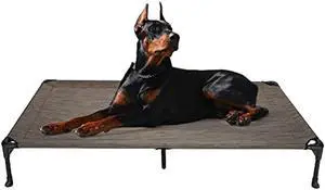 Veehoo Cooling Elevated Dog Bed, Portable Raised Pet Cot with Washable & Breathable Mesh, No-Slip Feet Durable Dog Cots Bed for Indoor & Outdoor Use, XX-Large, Brown