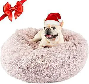 Himax Dog Beds for Small Dogs, Donut Dog Bed with Blanket Attached, Calming Dog Bed Washable (20/26/35)