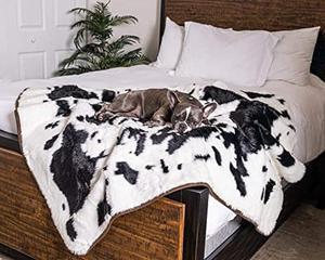 PAW BRANDS PupProtector Waterproof Dog Blanket - Soft Plush Throw Protects Bed, Couch, or Car from Spills, Stains, Scratching, or Pet Fur - Machine Washable (White)