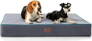 Bedsure Orthopedic Dog Bed for Extra Large Dogs - XL Memory Foam , 2-Layer Thick Pet Bed with Removable Washable Cover and Waterproof Lining (44x32x4 Inches), Grey