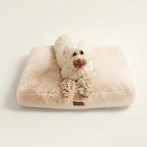 UnHide Floof Pet Pillow - Extra Soft Dog Bed Pillow- Removable Faux Fur Cover - Machine Washable - Helps Ease Pet Anxiety & Provides The Perfect Sleep, 28 x 36 x 5, 10lbs - Beige