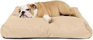 K9 Ballistics Tough Rectangle Pillow Medium Dog Bed - Removable Cover, Washable, Durable & Water Resistant Dog Bed Made for Medium Dogs 24x18, Obsidian Black