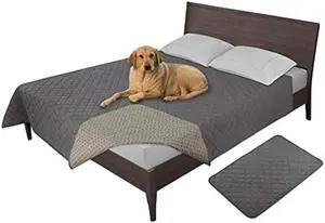 Easy-Going 100% Waterproof Dog Bed Cover, Non-Slip Pet Blanket for Furniture, Washable Couch Cover, Repleasement Sofa Cover (96x82 in,Gray)