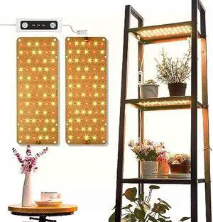 DOMMIA Grow Lights for Indoor Plants, 20W Full Spectrum Grow Light with Auto ON & Off Timer, 132 LEDs Sunlike Light for Hydroponics, Succulents & More, Easy to Assemble2Pcs
