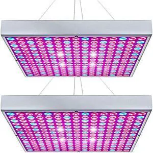 Hytekgro LED Grow Light 225 LEDs Plant Lights Red Blue White Panel Growing Lamps for Indoor Plants Seedling Vegetable and Flower (2 Pack)