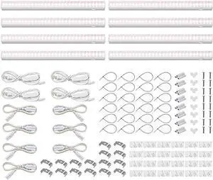 Barrina LED Grow Lights Bulbs for Indoor Plants Growing, Full Spectrum Sunlight, 1ft T5 Plant Light Strip, Plug and Play, Pinkish White, 8-Pack