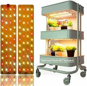 DOMMIA Grow Lights, Full Spectrum 12W(120W Equiv) for Indoor Plants, 84 LEDs Sunlike Plant Grow Light with On/Off Switch for Seed Starting, Hydroponics, Succulents & More, Easy to Assemble