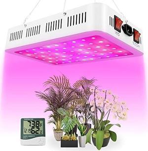NAILGIRLS LED Grow Light 600W Grow Lamp for Indoor Plants Full Spectrum Plant Growing Light Fixtures with Daisy Chain Temperature Hygrometer