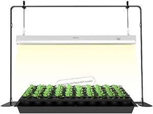 iGrowtek 2ft Grow Light for Seed Starting,LED Grow Lamp for Indoor Plants,Seedling Grow Light with Stand,Seed Starter Light Kit with Natural White Spectrum,Height Adjustable,Iron Frame,ON-Off Switch